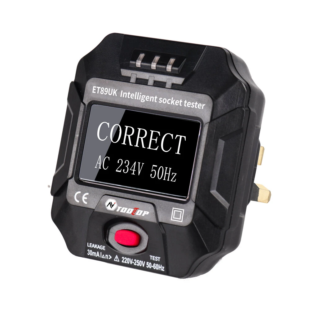 TOOLTOP ET89UK Socket Tester - Digital Display Voltage Current Frequency Meter | UK Plug - Image 3