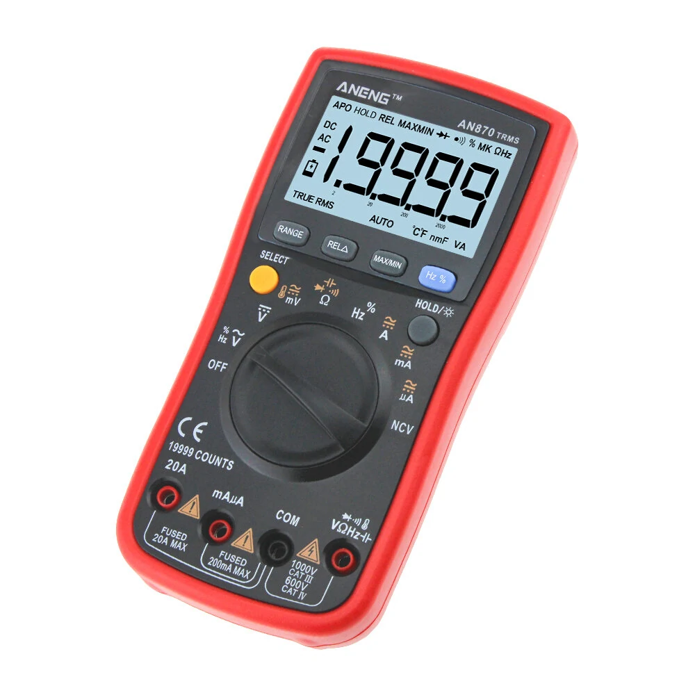 ANENG AN870 Digital Multimeter - True-RMS Auto-Ranging 19999 Counts NCV Tester - Image 3