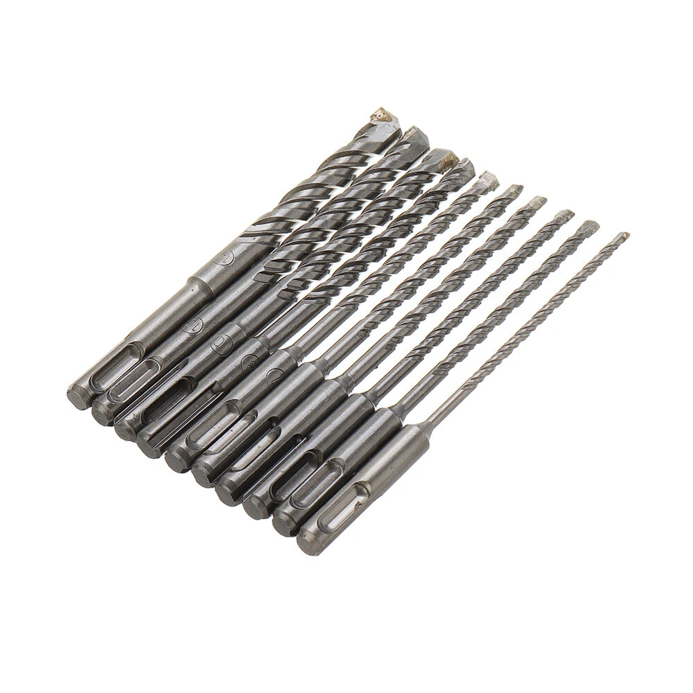 SDS Plus Masonry Drill Bit Set - 10Pcs 4-14mm | 160mm HSS Metal for Hammer Drills - Image 2