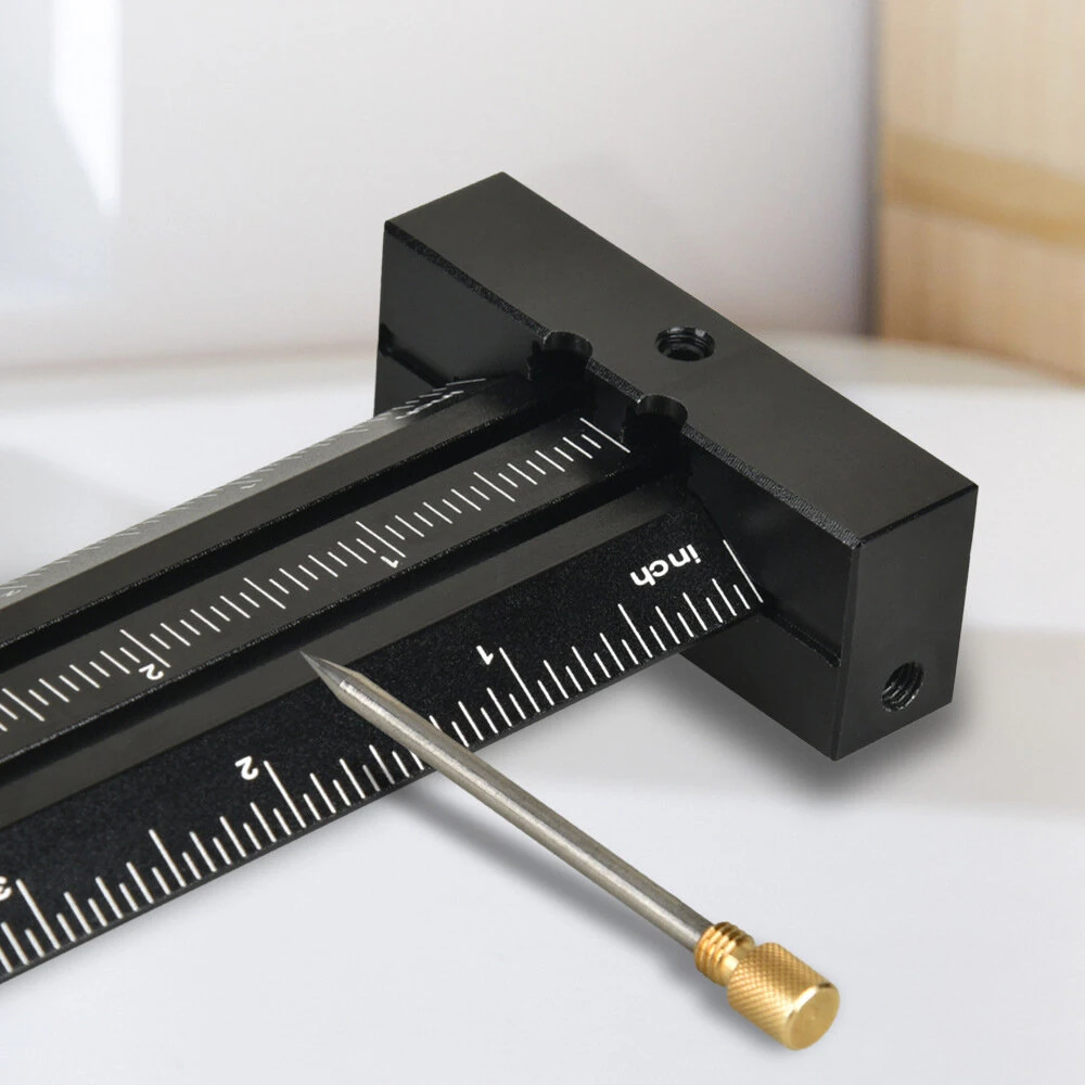 Metric T-Shape Marking Gauge - 6 & 14 Inch Aluminum Ruler | High Precision Scribing Tool - Image 3