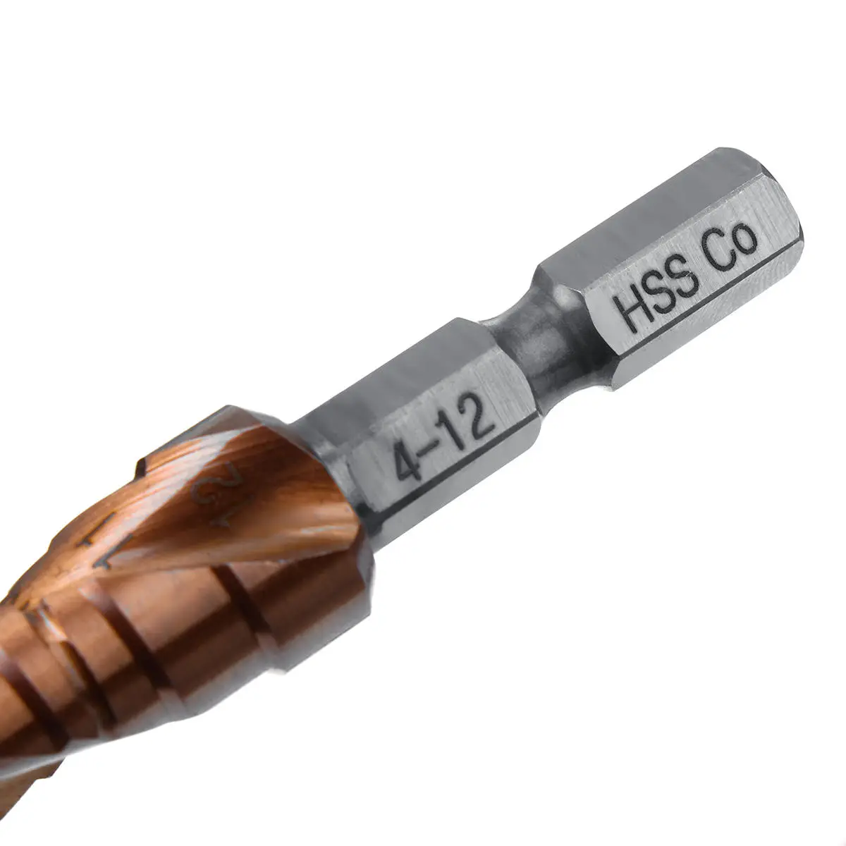 M35 Cobalt Step Drill Bit - 1/4 Inch Hex Shank | HSS-Co Spiral Groove - Image 3