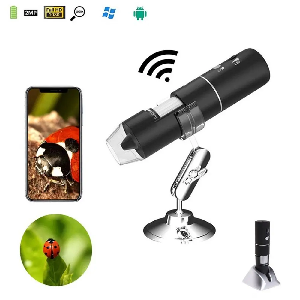 2MP Full HD 1080P WIFI Digital Microscope Camera - 1000x Magnifier for iPhone Android - Image 2