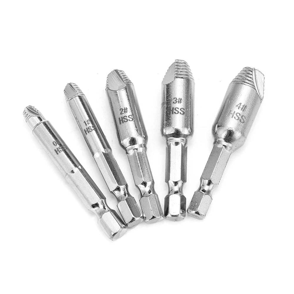 5 Piece Screw Extractor Set - Hex Shank for Stripped & Broken Screw Removal | Easy Puller Tool - Image 5