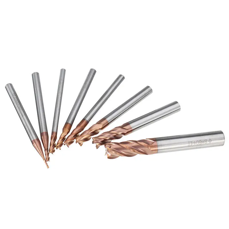 Drillpro 4 Flute Carbide End Mill Cutter 1-8mm | AlTiN Coating CNC Tool - Image 4
