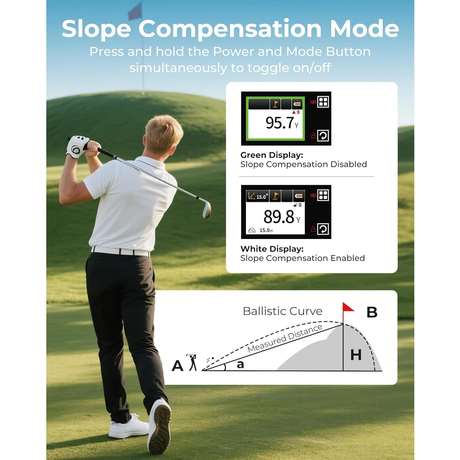 CIGMAN Golf Rangefinder with Slope - 1312 Yards | 6X Magnification & Flag Lock - Image 4