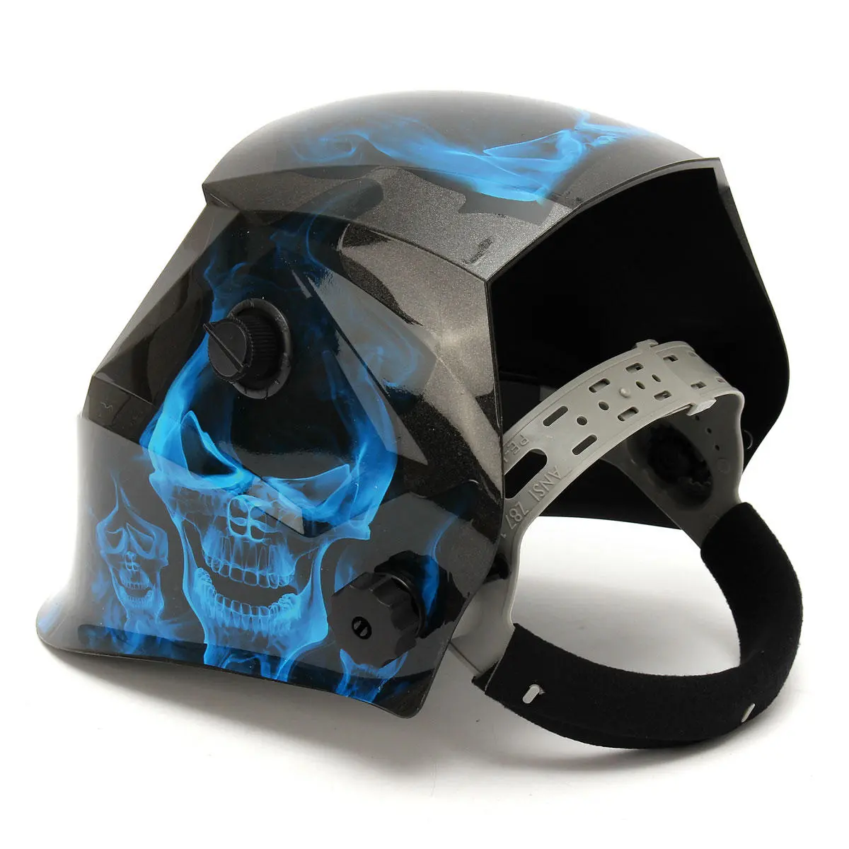 Blue Skull Solar Auto Darkening Welding Helmet - ARC TIG MIG Grinding Mask - Image 5