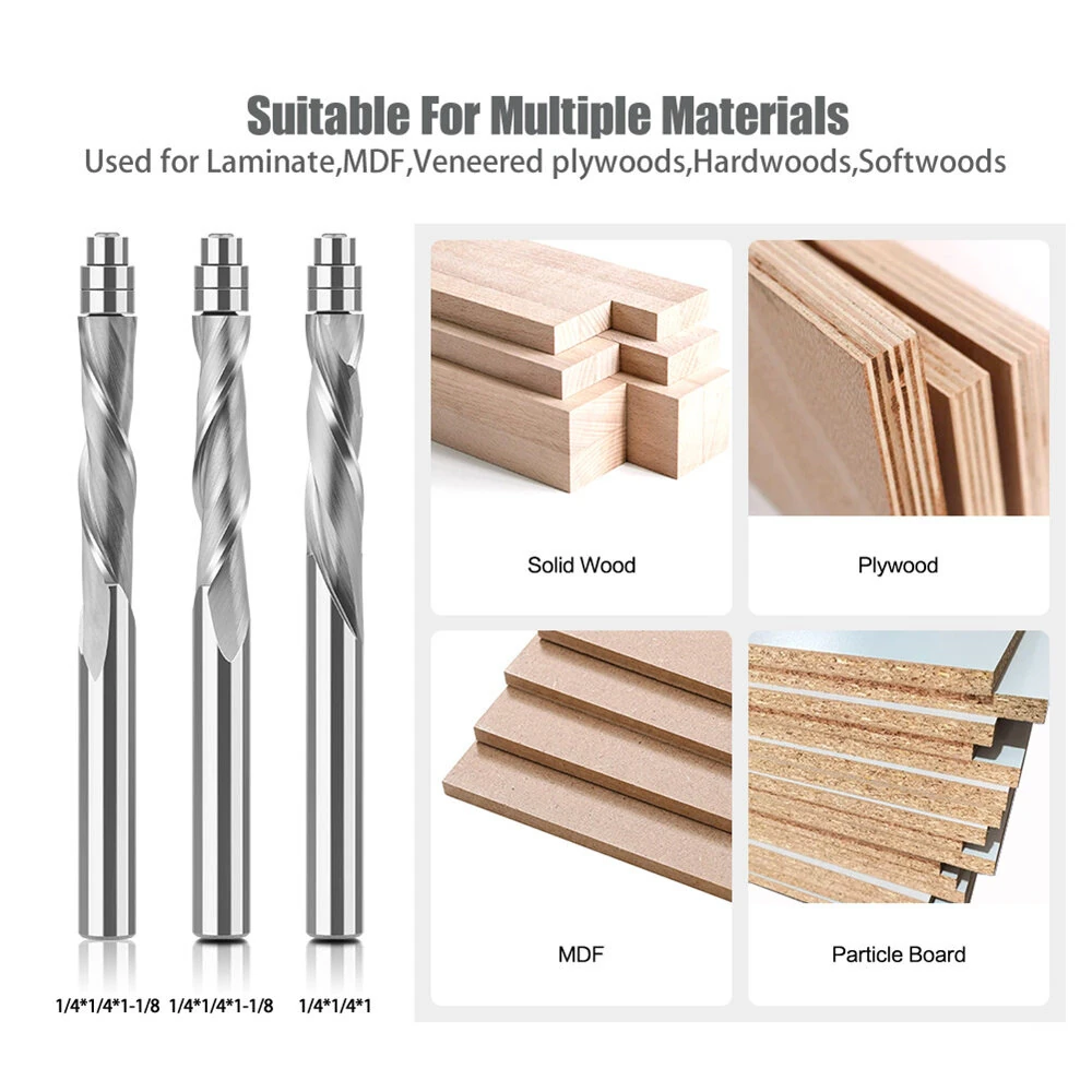 Whiteside Router Bits 1/4-Inch Shank Compression Spiral Bit | Up/Down Cut | 6.35mm Flush Trim - Image 2