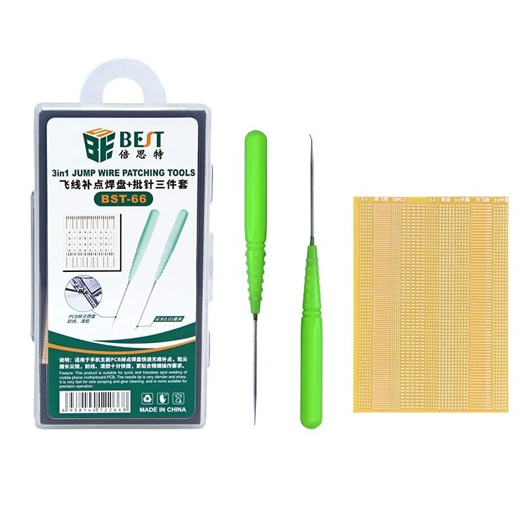 BST-66 3-in-1 Jump Wire Patching Tool | PCB Motherboard Solder Point Repair | 2 Stainless Scrapers - Image 4