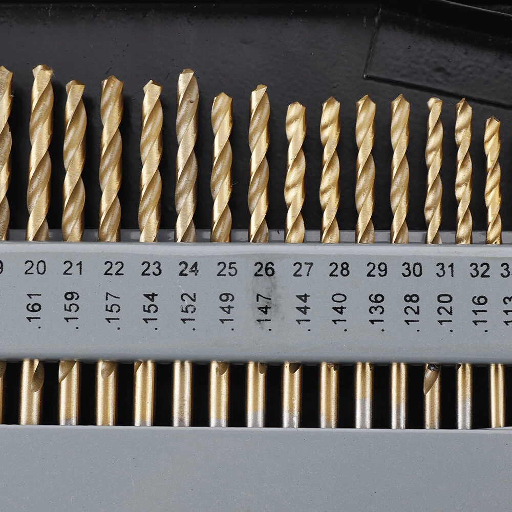 Drillpro 115 Pcs HSS Drill Bit Set | Titanium Coating | 1/16-1/2 & #60-#1 Sizes - Image 3