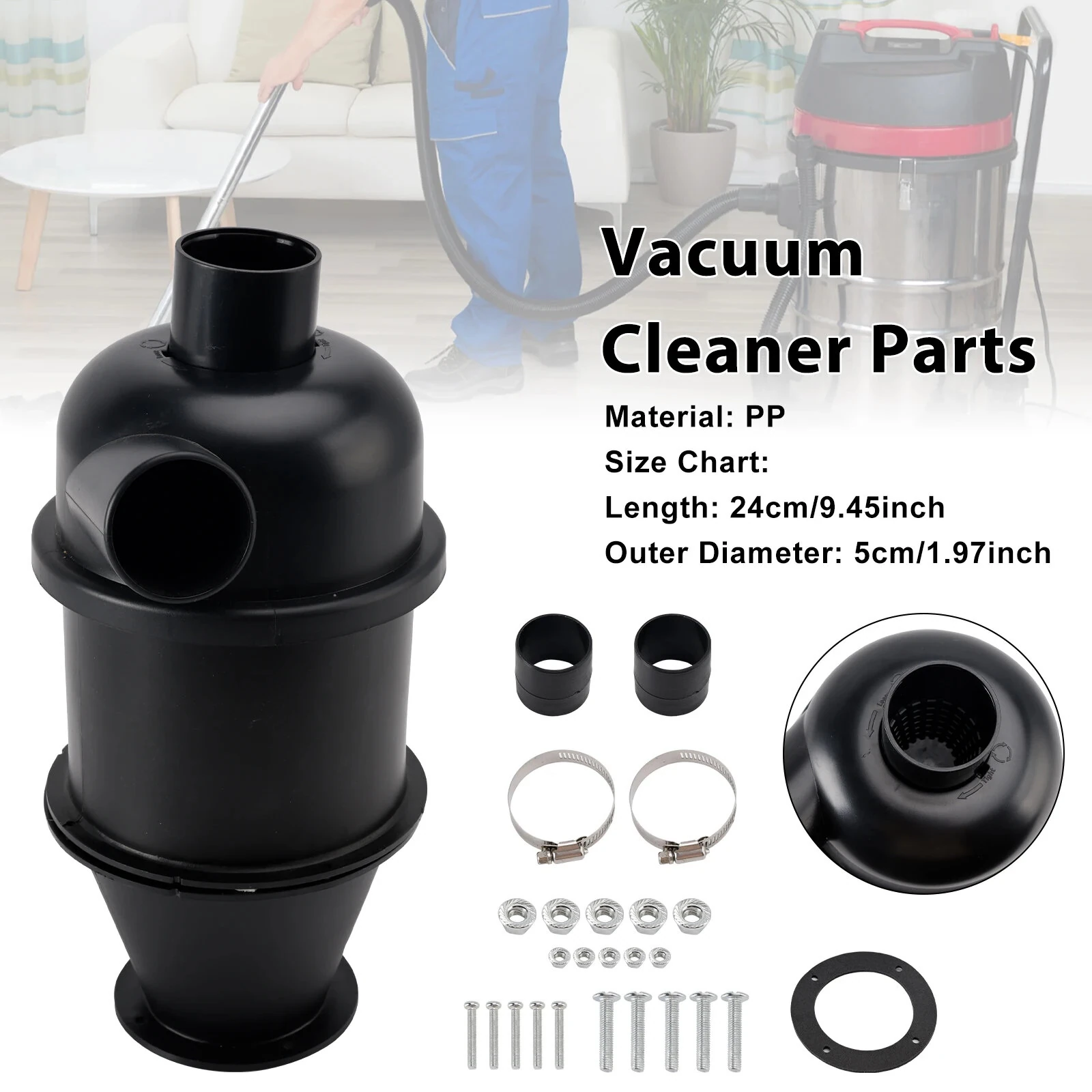 Cyclone Filter Dust Separator for Vacuum Cleaner | 24cm High Efficiency - Image 2