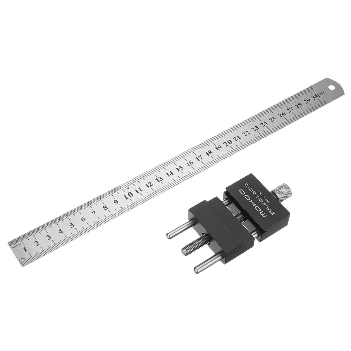 Mohoo Steel Ruler Positioning Block & Angle Scriber | Marking Gauge for Woodworking - Image 4
