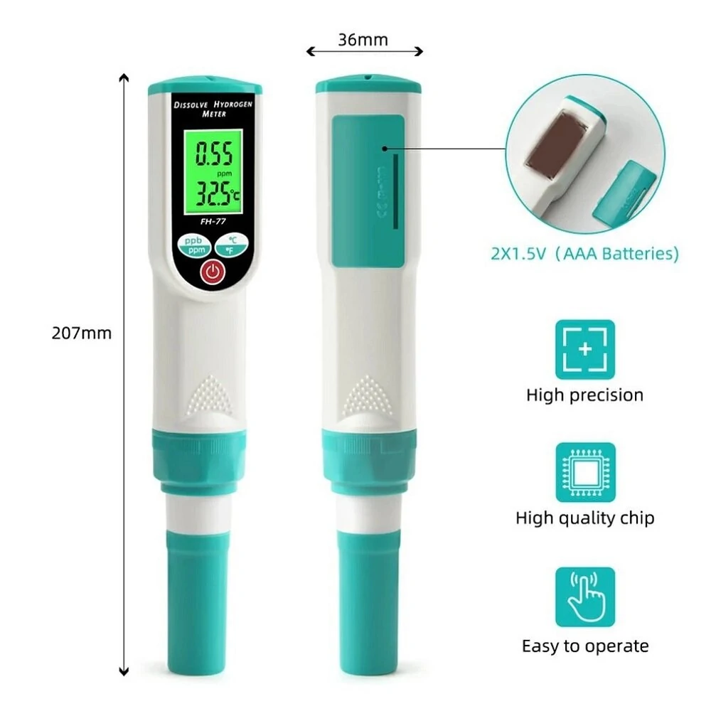 FH-77 Digital Hydrogen Water Tester | 0-1999 PPB & 0-1.99 PPM | ATC for Drinking Water - Image 4