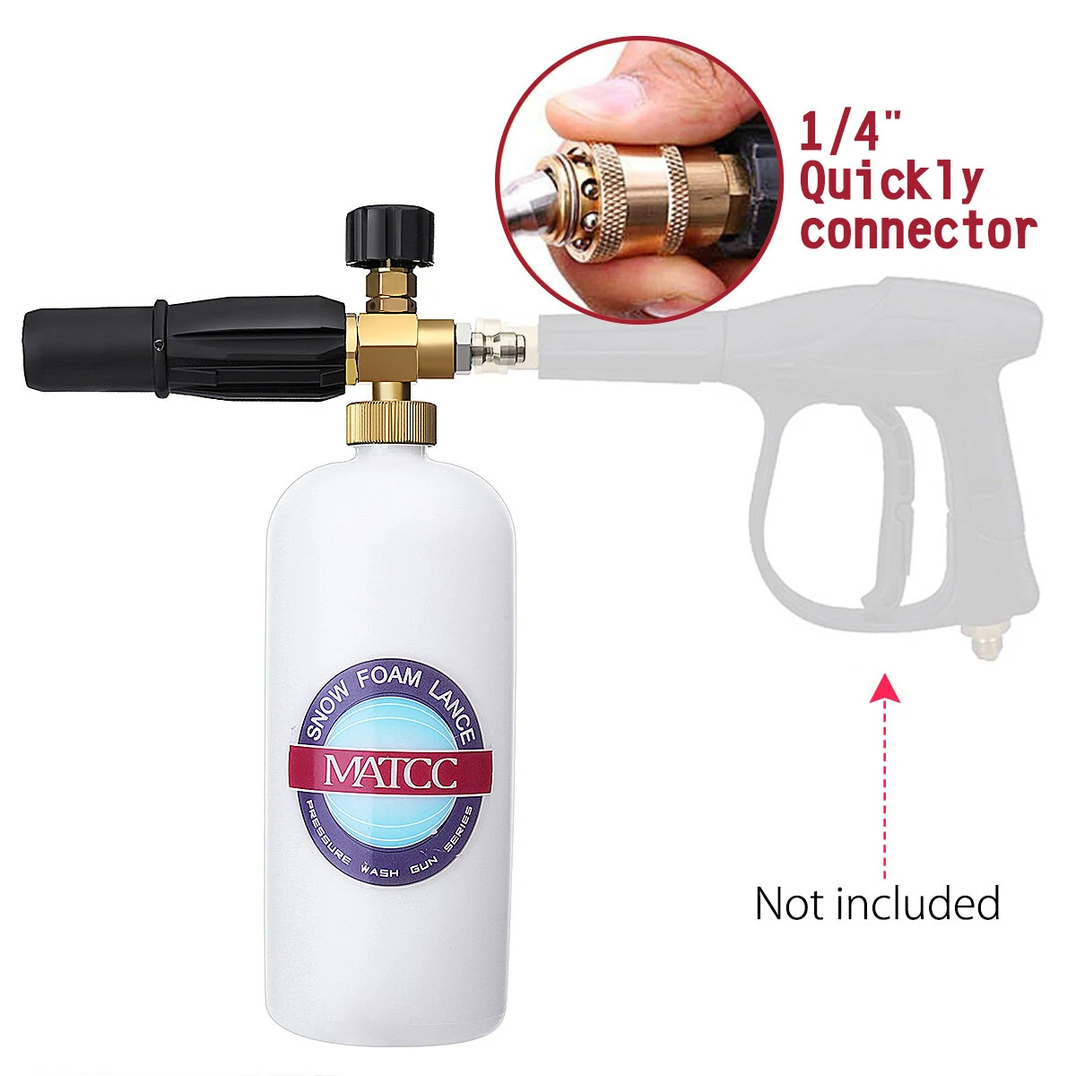 MATCC Upgraded Foam Nozzle & Lance | 5 Nozzle Tips | 1/4 Quick Connector - Image 3