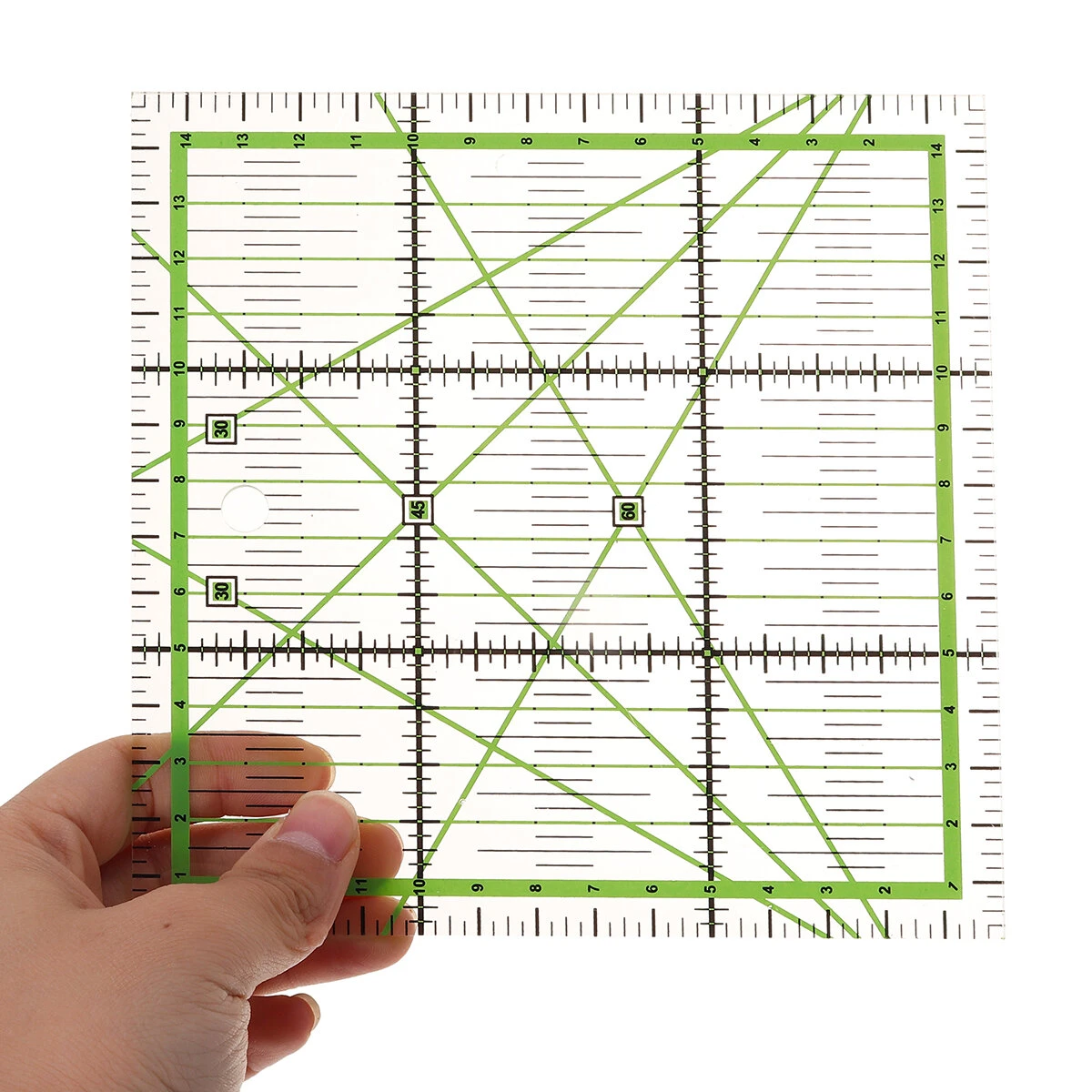 Acrylic Patchwork Sewing Ruler - 15x15cm Fabric Measuring Tool for Tailor & DIY - Image 2