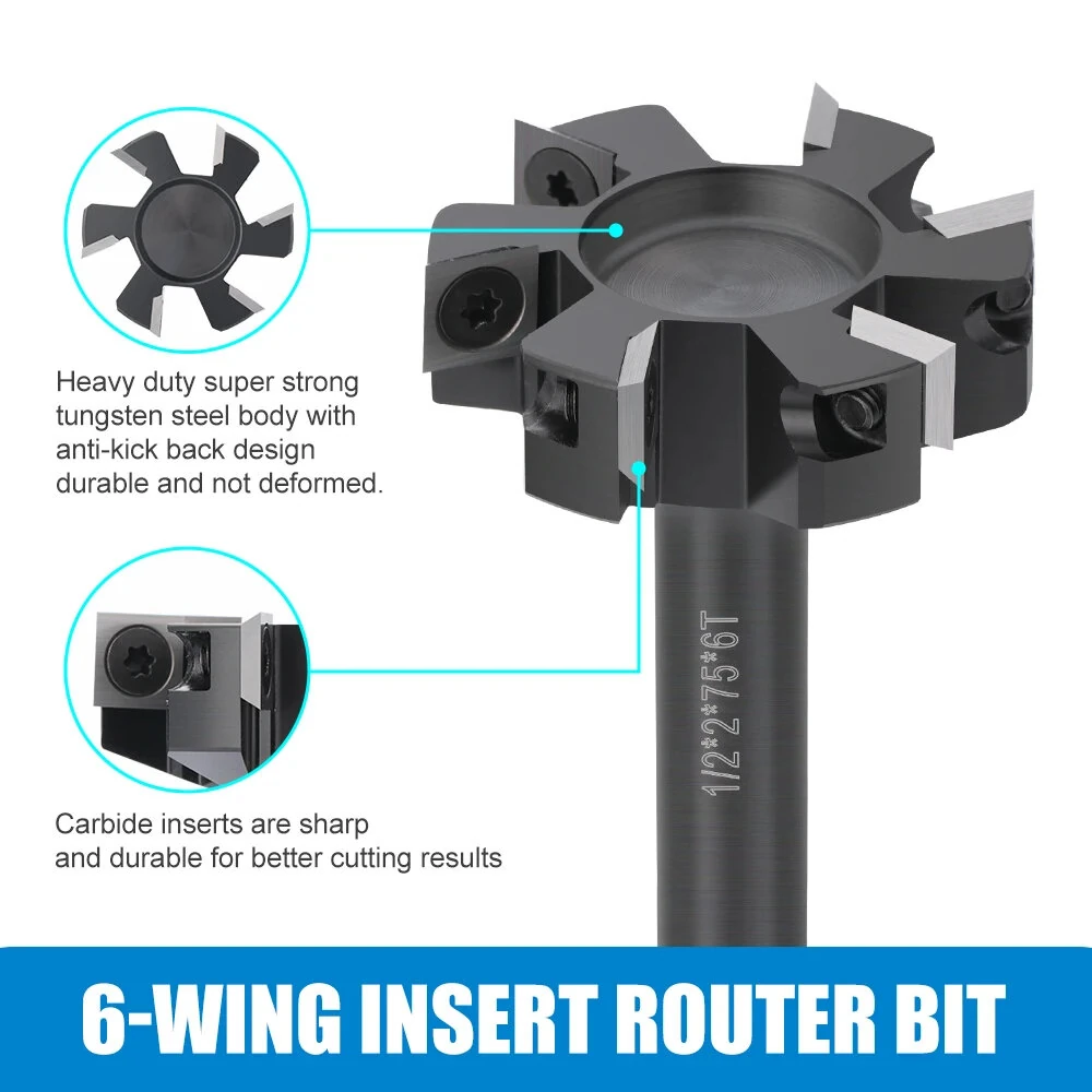 Whiteside Router Bits 6-Wing CNC Spoilboard Surfacing Bit - 1/2 Shank 2 Cutting Diameter - Image 5