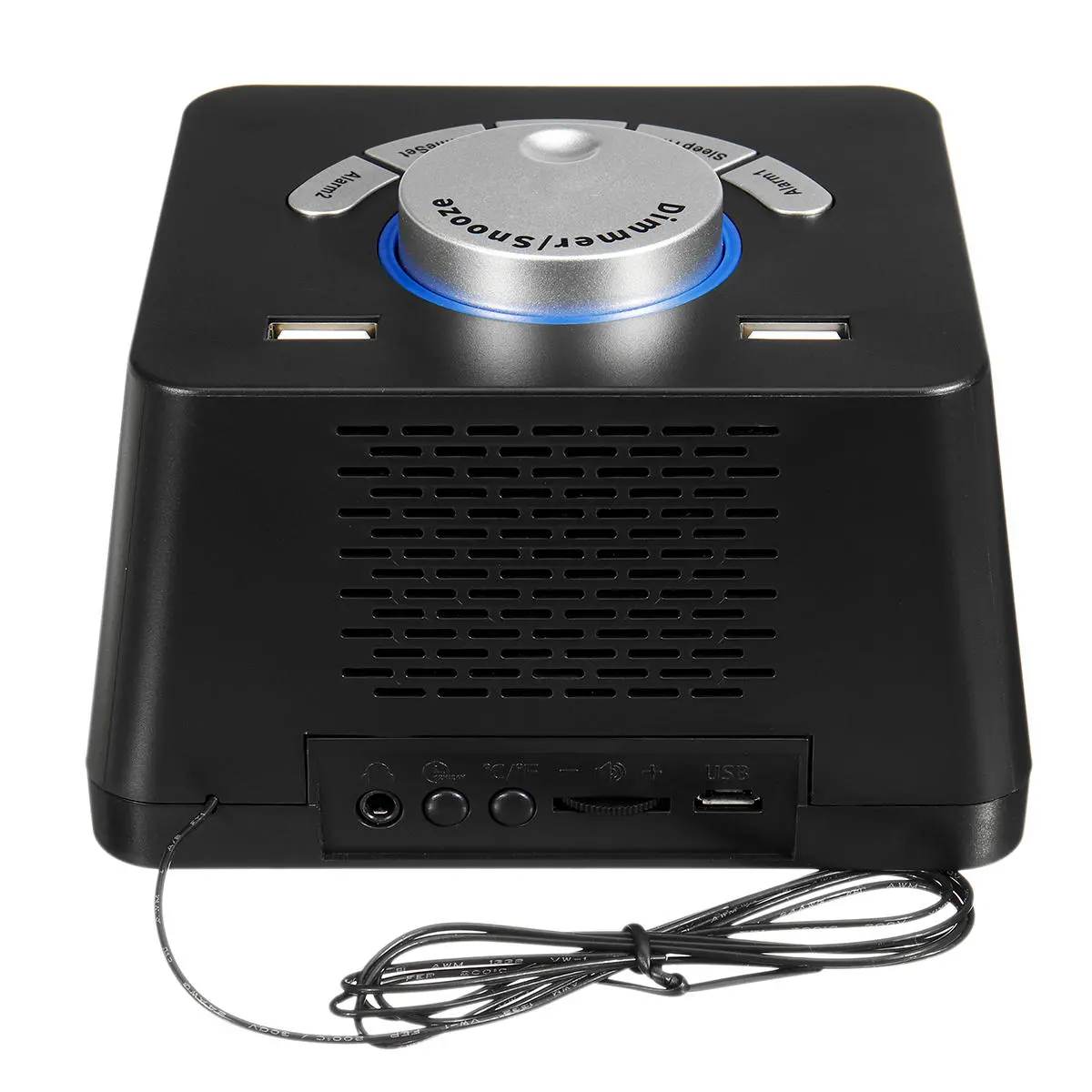 USB 2.0 Digital Alarm Clock - 5 Level Dimming, FM Radio, Multi-Function - Image 3