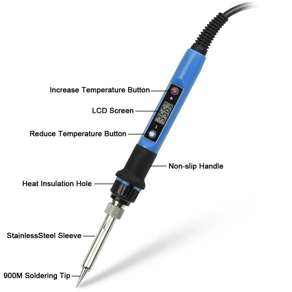Toolour 80W Digital Soldering Iron Kit - 220V/110V Adjustable Temperature with LCD Display - Image 5