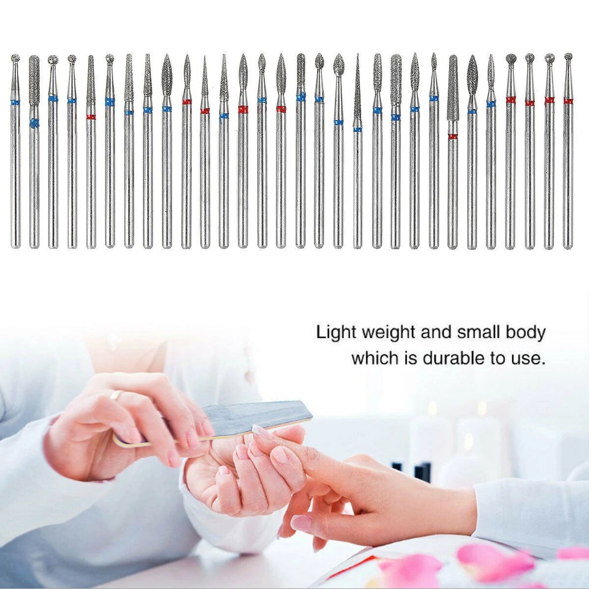 30Pcs Diamond Nail Drill Bit Set | For Acrylic Nails & Cuticle Care | Pedicure Tools - Image 2