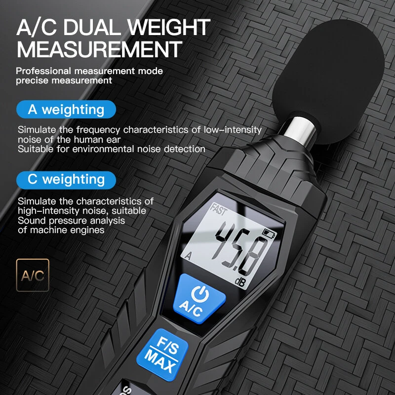 MESTEK SL720 Digital Sound Level Meter | 30-130dB Noise Decibel Tester - Image 4