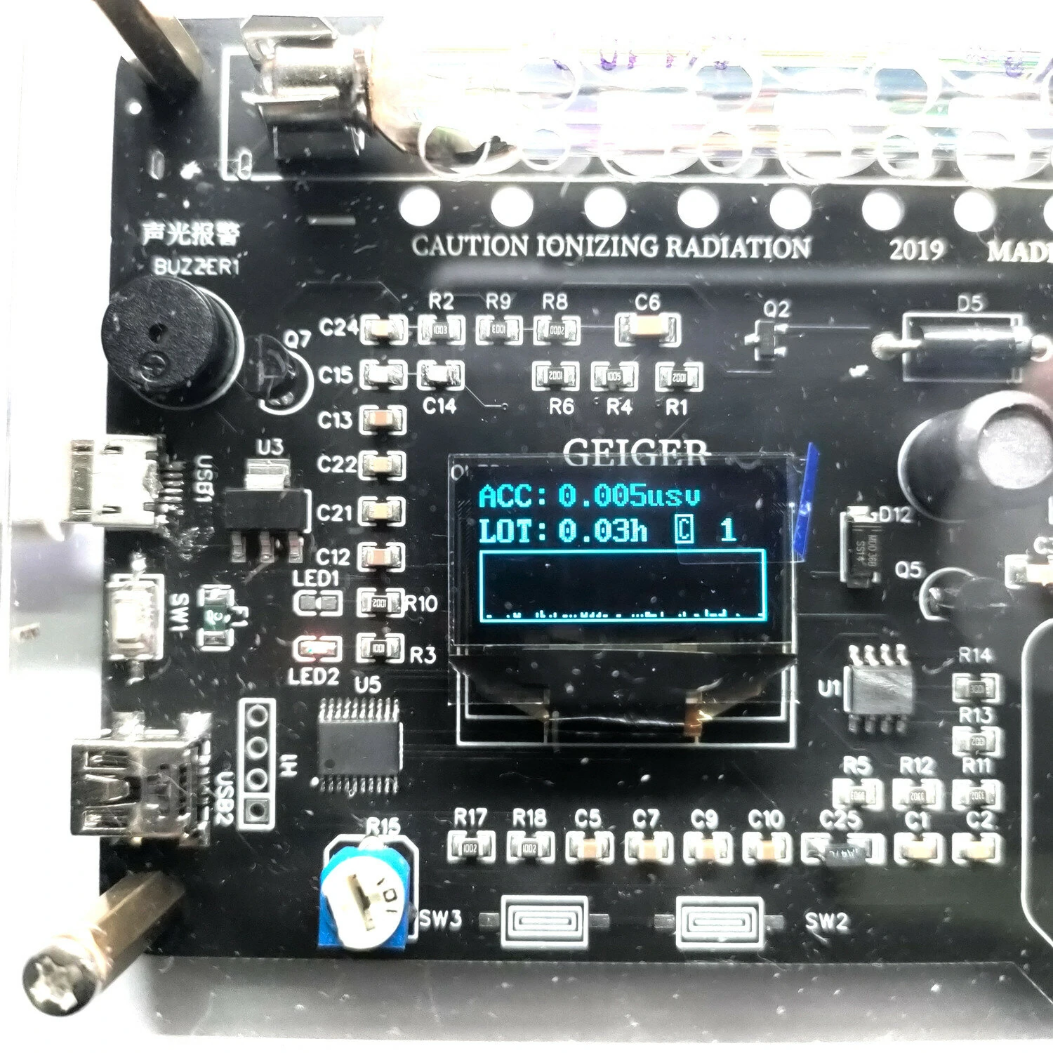 Handheld DIY Geiger Counter Kit - Nuclear Radiation Tester for X-ray γ-ray β-ray - Image 4