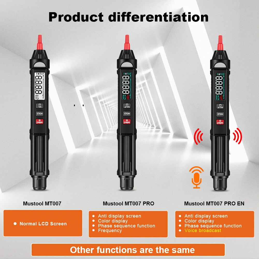 MUSTOOL MT007 Pro True RMS Digital Multimeter - Voltage Tester Pen & Phase Meter 3-in-1 - Image 3