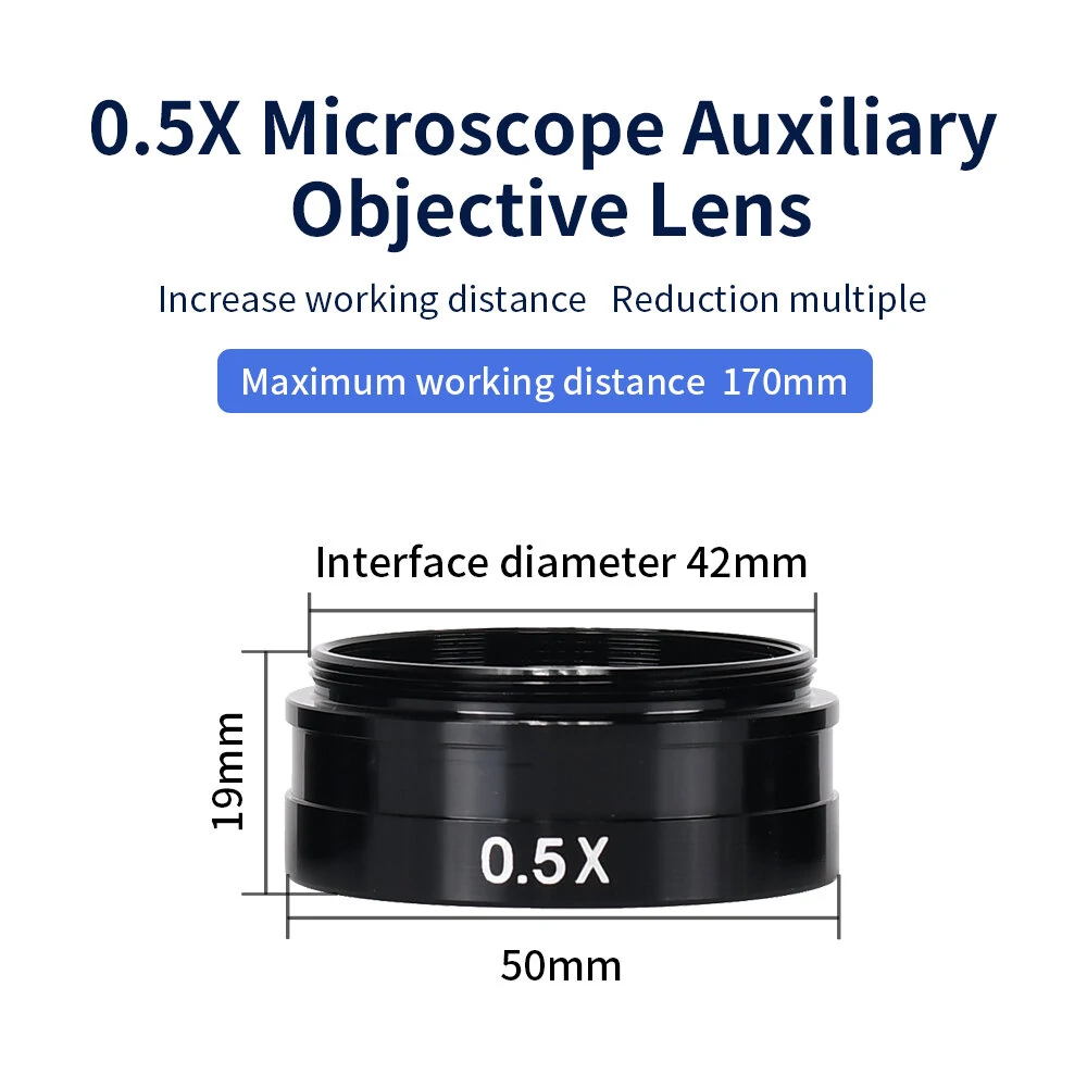 HAYEAR 0.3X 0.5X 2X Barlow Lens Set | C-MOUNT Microscope | 42mm Thread - Image 3