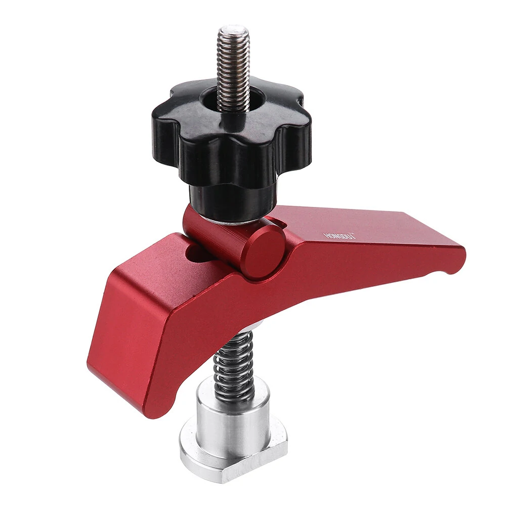HONGDUI Red Quick-Acting T-Slot Clamp Set - Aluminum Alloy Hold Down for Woodworking Table - Image 4
