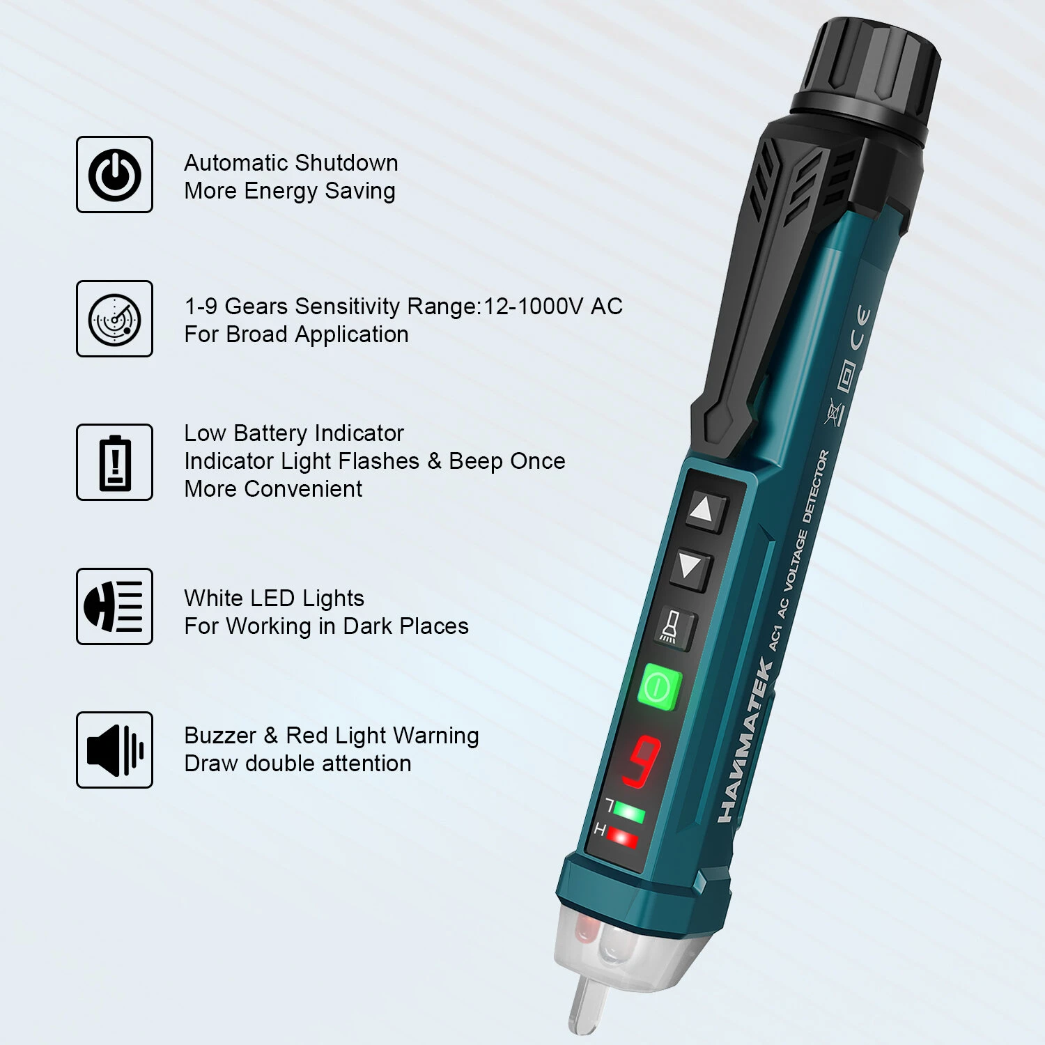HANMATEK AC1 Voltage Test Pen | Non-Contact AC Detector & Voltage Tester - Image 3