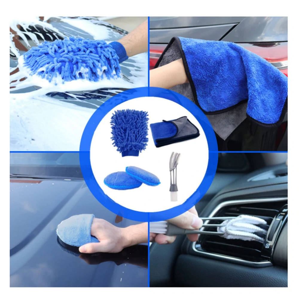 Car Wash Tools Set 18pcs - with Drill Brush, Wash Glove & Tire Brush - Image 2