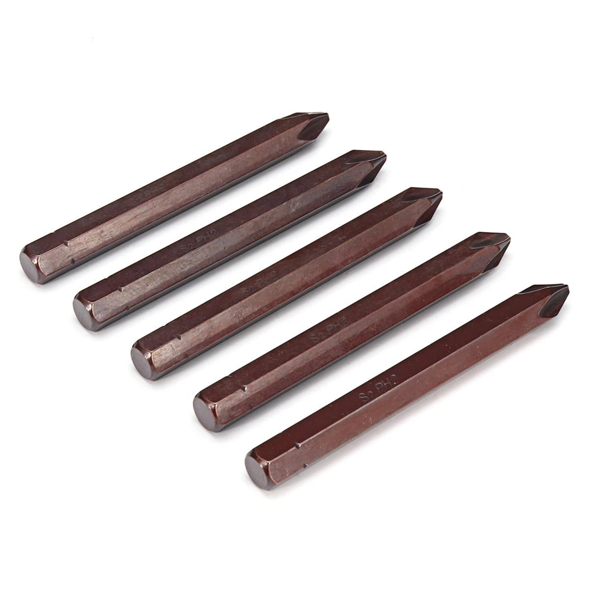5Pcs 80mm PH2 Screwdriver Bits - Hex Shank S2 Steel Magnetic - Image 3