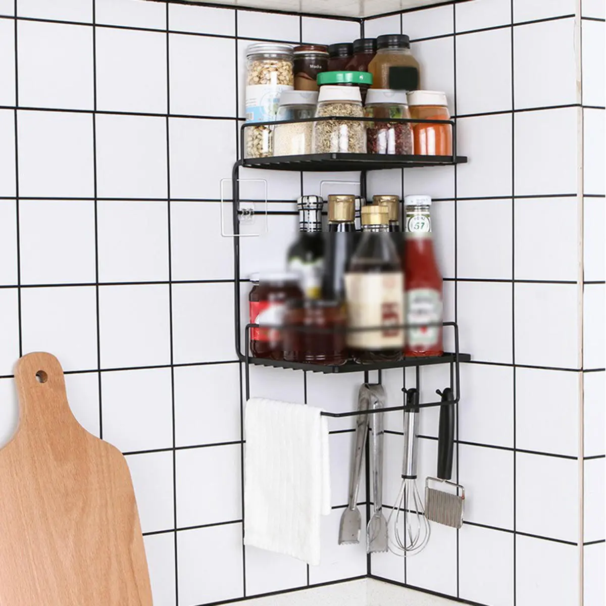 Wall-Mounted Bathroom & Toilet Shelf - Perforation-Free Corner Rack for Kitchen - Image 4