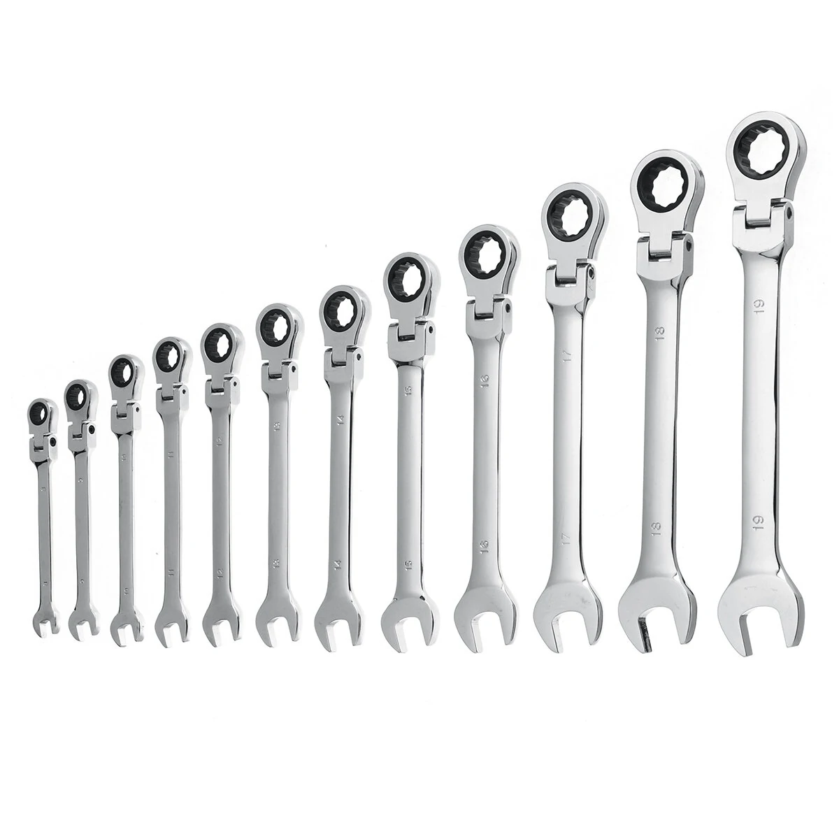 Goplus 12Pc Combination Ratchet Wrench Set | Flexible Head | Car Repair Tools - Image 2