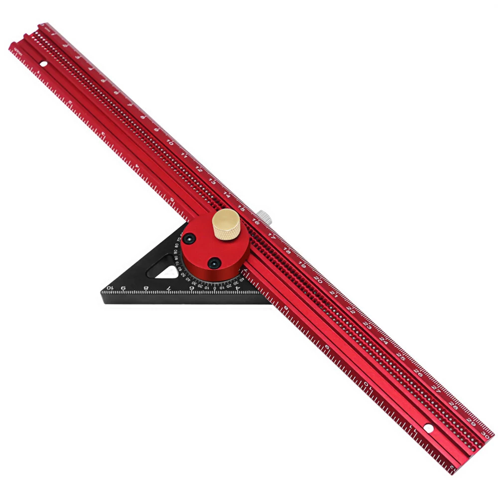 Carpentry Precision Scribe Ruler | Aluminum T-Type Line Drawing Tool & Marking Gauge - Image 2