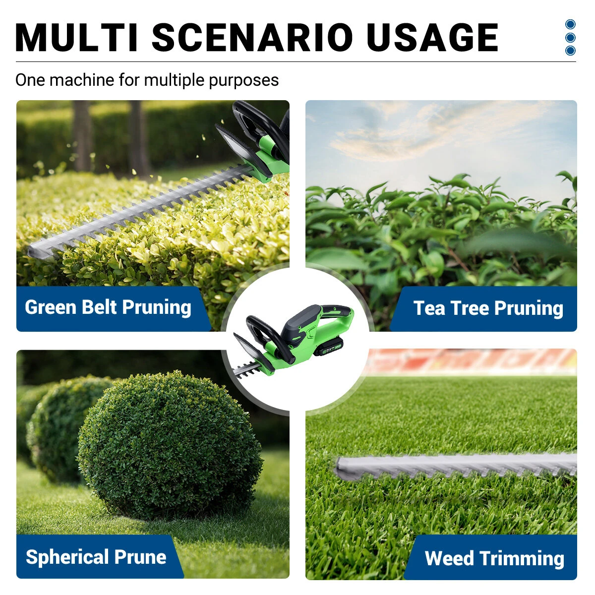 Drillpro Cordless Hedge Trimmer 21V 510mm Blade - Compatible with Makita Battery | 16mm Branch Capacity - Image 3