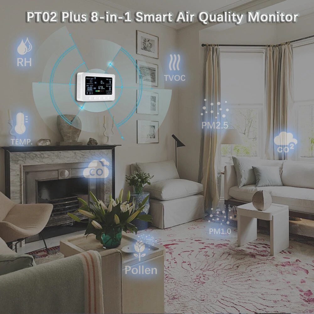 PT02 Plus 7-in-1 Smart Air Quality Monitor | WiFi CO2 PM2.5 Sensor - Image 5