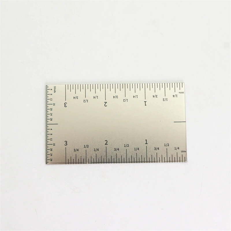 Stainless Steel Square Edge Ruler | 8.9 x 5 cm Compact Measuring Tool | Metric & Inch Markings - Image 5