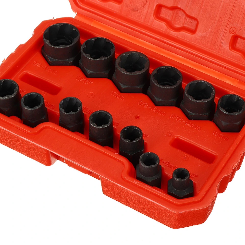 Drillpro 13pcs Impact Bolt Nut Remover Set | Extractor Socket Tool Kit - Image 5