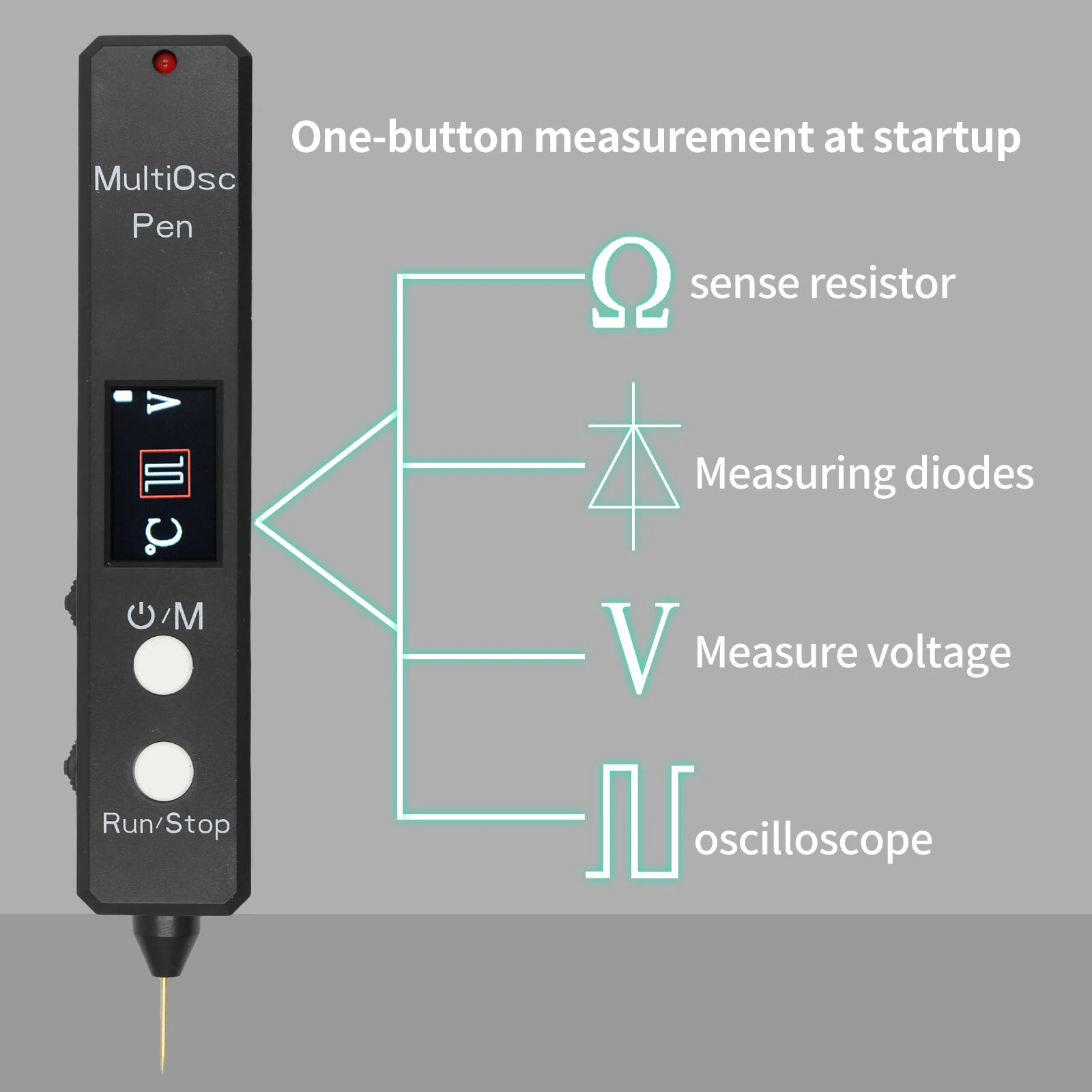 Four-in-One Multifunctional Pen Tester - 400KHz Bandwidth, 2MSa/s, Voltage & Diode - Image 3