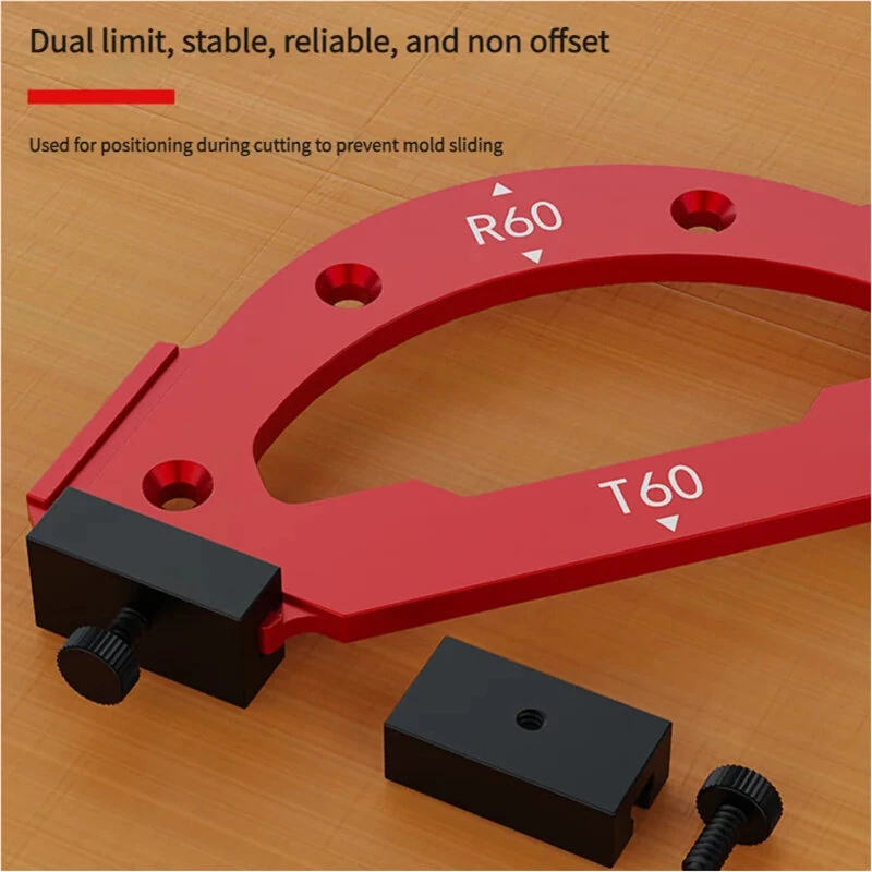 Corner Routing Jig Template with Removable Clip - R10 to R60 Arc Cutting Guide - Image 5