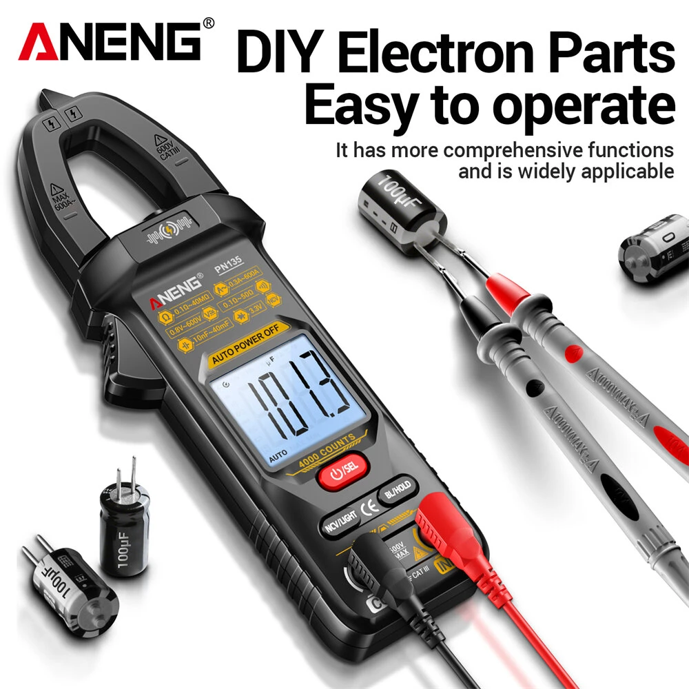ANENG PN135 Digital Clamp Meter - 600A AC/DC 4000 Counts | NCV Flashlight & Data Hold - Image 5