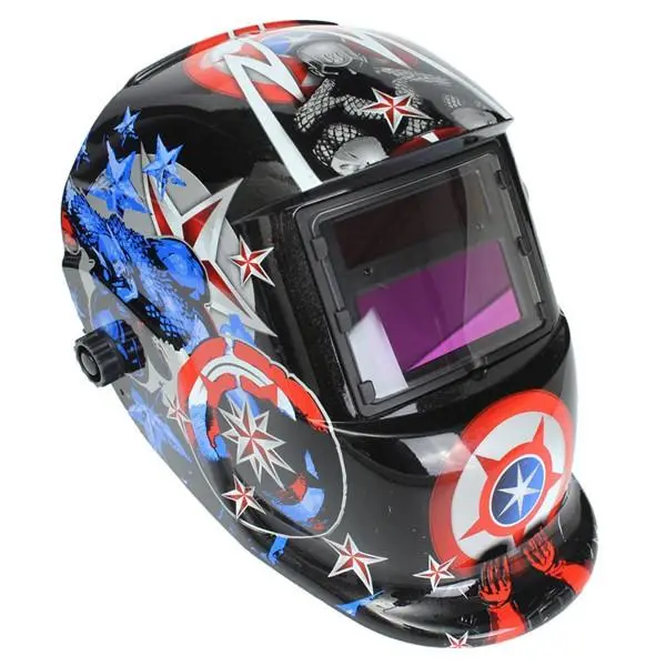 Solar Welder Mask Helmet - Auto Darkening Electric Welding Helmet - Captain America Pattern - Image 3