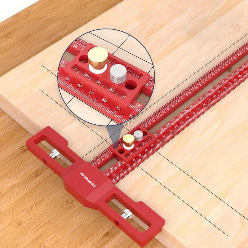 ENJOYWOOD TS-24 Scribing Ruler | 400mm/600mm Multi-Function | 360° Marking & Adjustable Length - Image 2