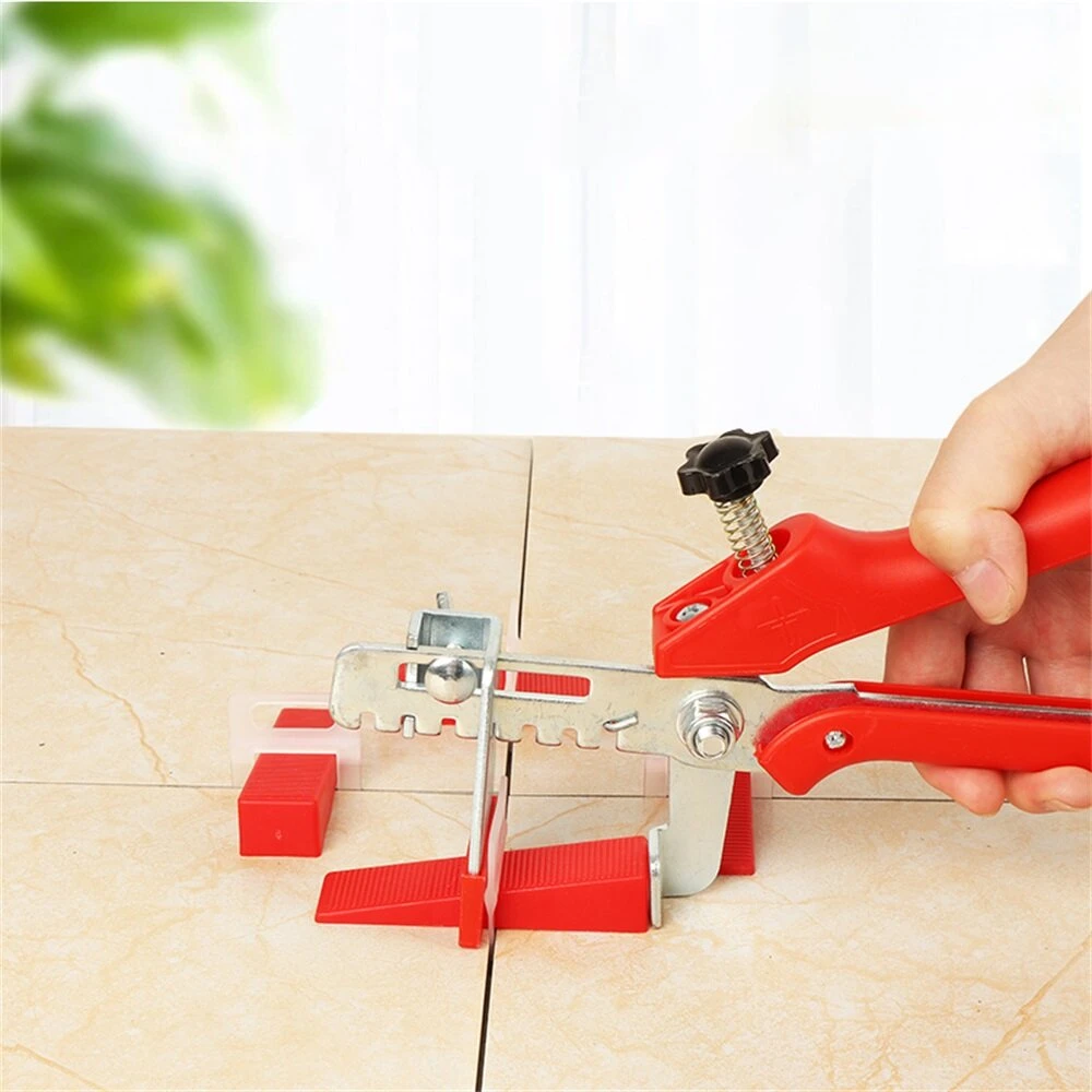 Tile Leveling System Kit - 1/8 Inch Push Plier, 100 Spacers & 100 Wedges | DIY Tile Tools - Image 2