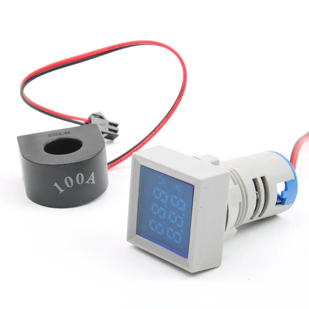 Pilot Lamp Light Dual 22mm Digital Voltmeter Ammeter - AC 50-500V 0-100A | Dual LED - Image 3