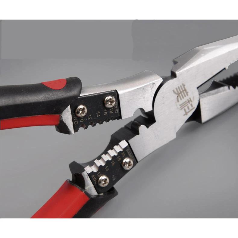 MYTEC 8 Inch Needle Nose Pliers - Wire Stripper & Oblique Mouth Vise Tool - Image 3