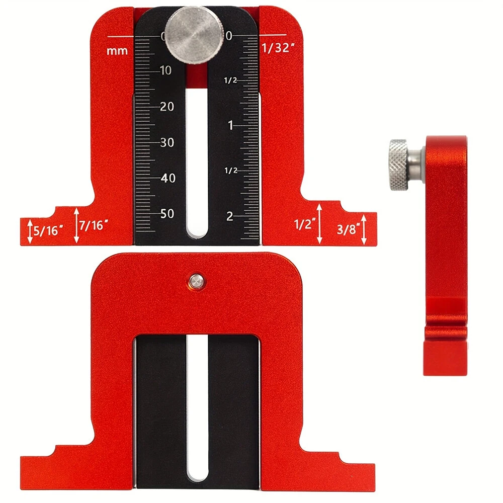 Precision Aluminum Alloy Height Gauge - Adjustable Depth Tool for Table Saw & Drill Press | Dual Metric & Imperial Scales - Image 5