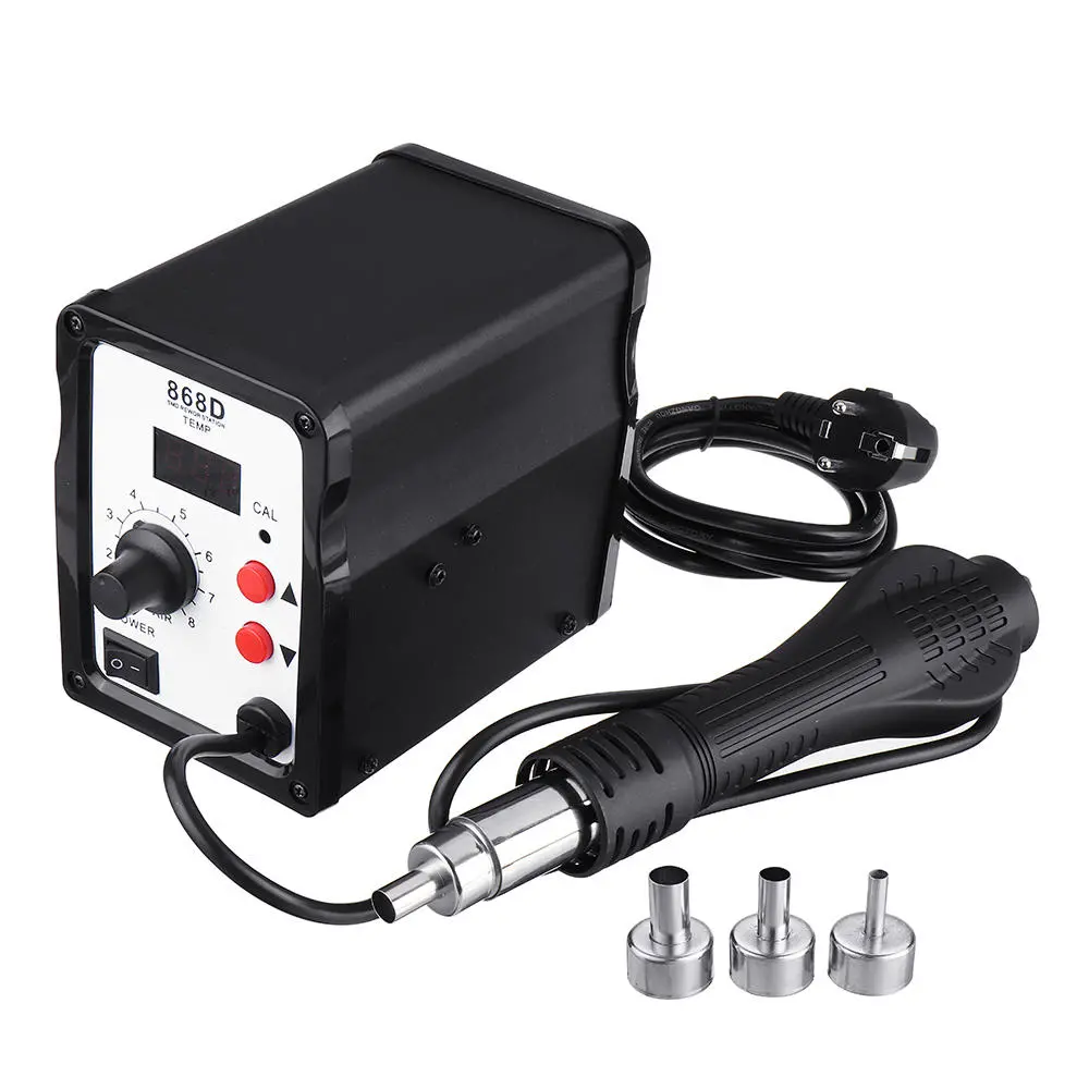 220V 868D Digital Soldering Station | LCD Display Hot Air Gun & Iron Set - Image 2