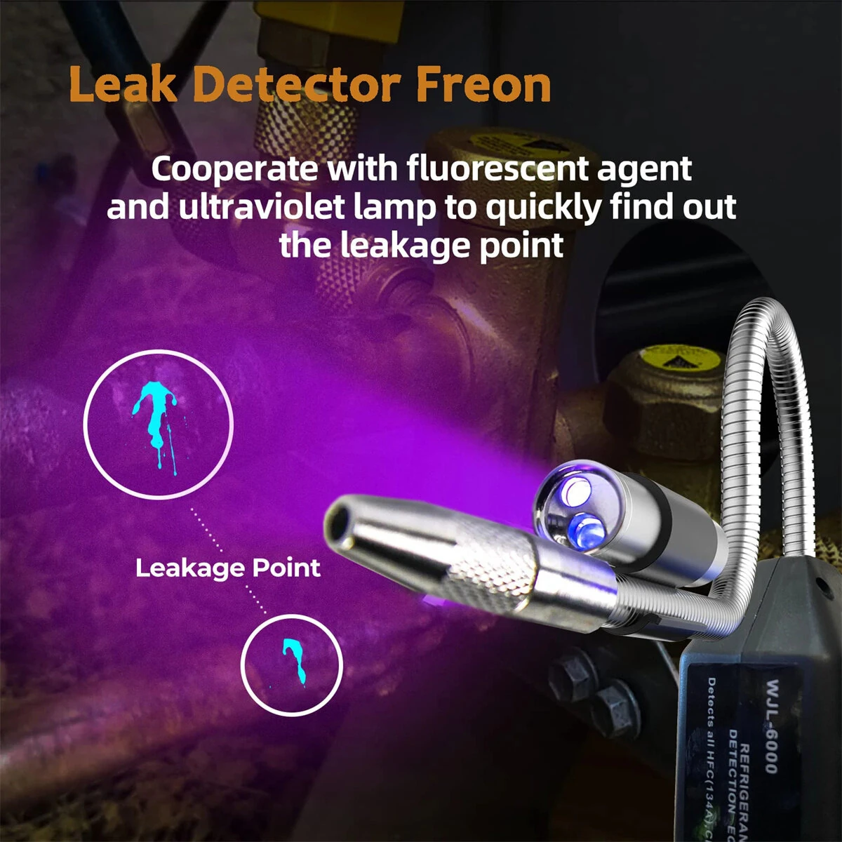 WJL-6000L Halogen Leak Detector for R22 R410A R134A R1234YF | HVAC AC Tester Tool - Image 4