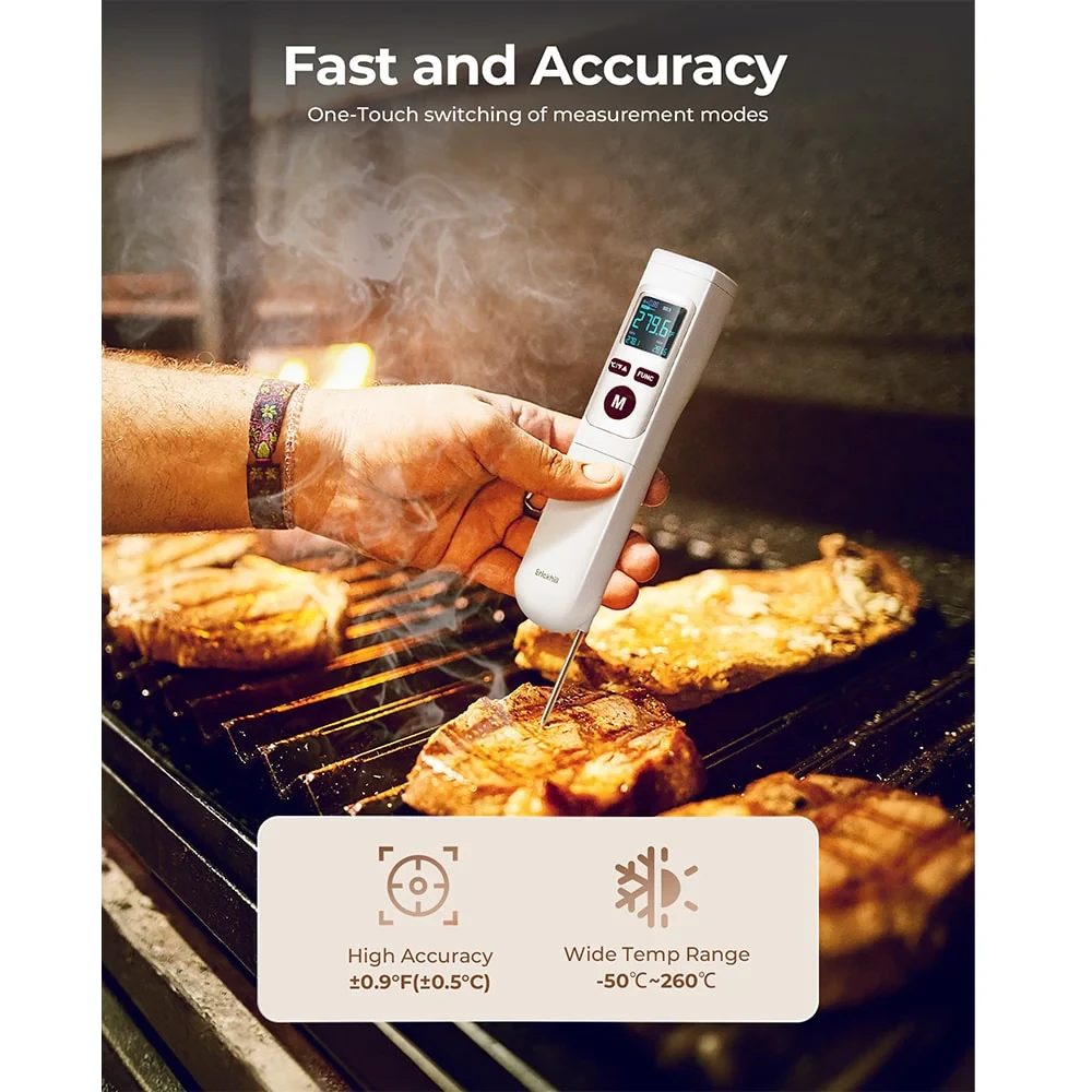 ERICKHILL ROOKPRO 2in1 Infrared Thermometer Gun | Meat Probe | Fast Accurate Non-Contact - Image 4