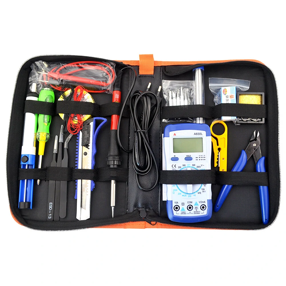 60W Adjustable Temperature Soldering Iron Kit | With Multimeter & Desoldering Pump | 110V-220V EU Plug - Image 3
